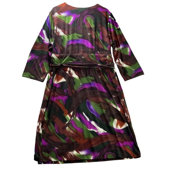 MONROE & MAIN Women's Wrap Dress Abstract Print Multicolor Poly Stretch Size 18W - Picture 7 of 12